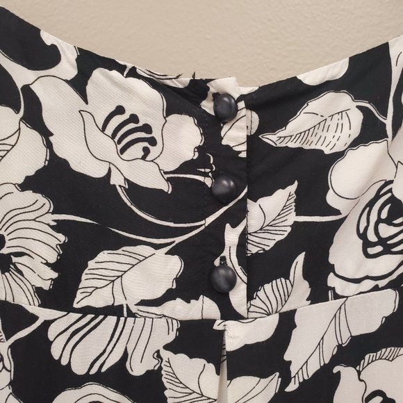 Anthropologie Maeve Black & White Floral Shift Dress Size 8 - Picture 6 of 10